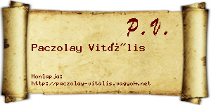 Paczolay Vitális névjegykártya